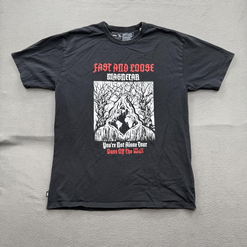 Vans Shirt Mens Large Black Fast And Loose Magnetar Tour Graphic Tee Tagless